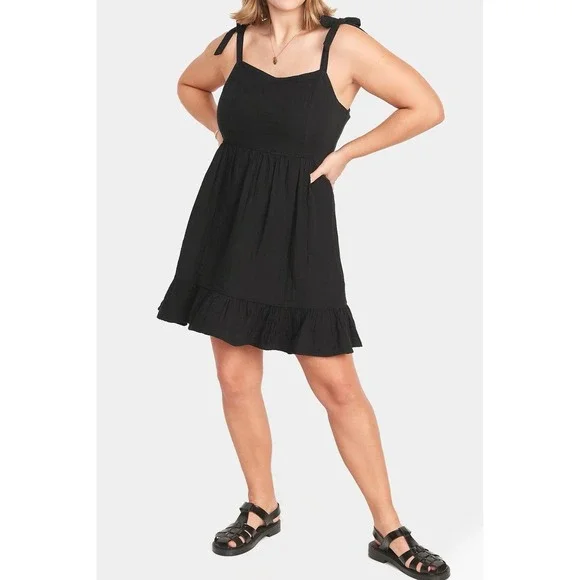 Old Navy | Dresses | Old Navy Fit Flare Tieshoulder Mini Cami Dress Gauzy  Cotton Sz Xl Sun Beach | Poshmark